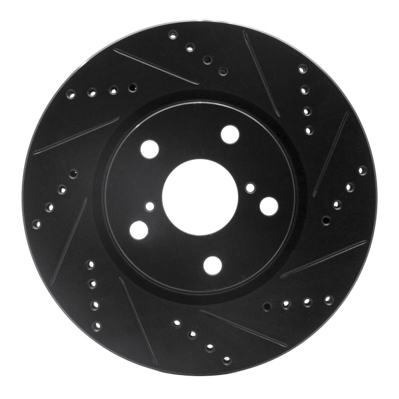 Dodge Challenger Brake Rotor (1) - Front - R1 Concepts - Drilled & Slotted - Black - `21-`23